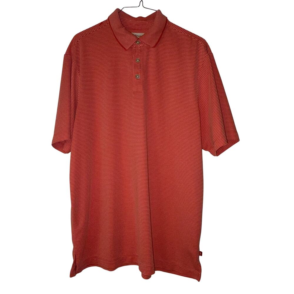 Tommy Bahama Polo Shirt Mens 2XL Coral Short Sleeve Golf Modal READ